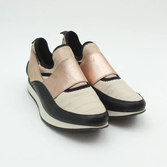 STEVE MADDEN Kyra Womens Beige n Rose Gold Slip-on Retro Sneakers - Picture 3 of 12